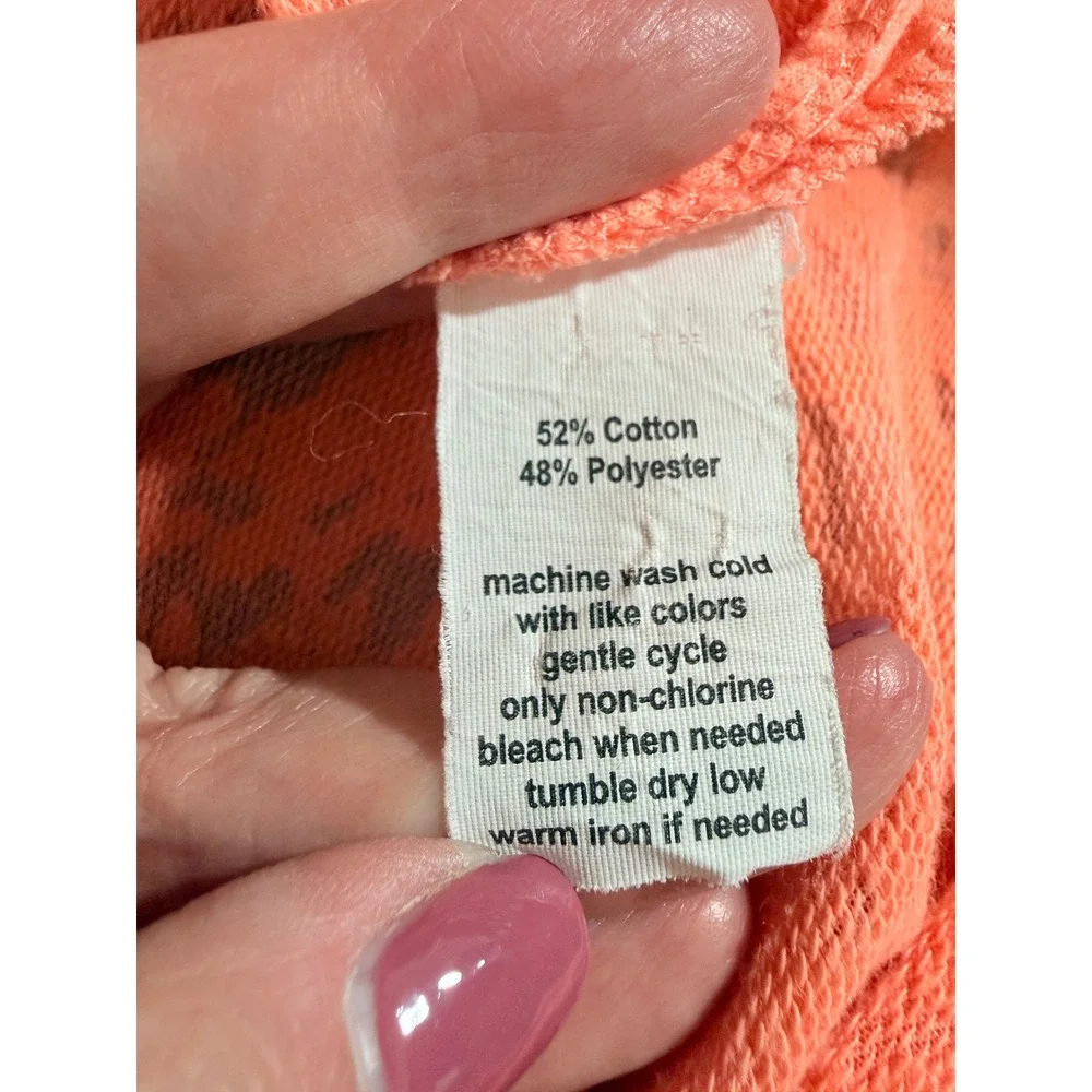 Exertek Petite Full Zip Burnout Jacket‎ Coral Orange Roll Tab Sleeve PL
